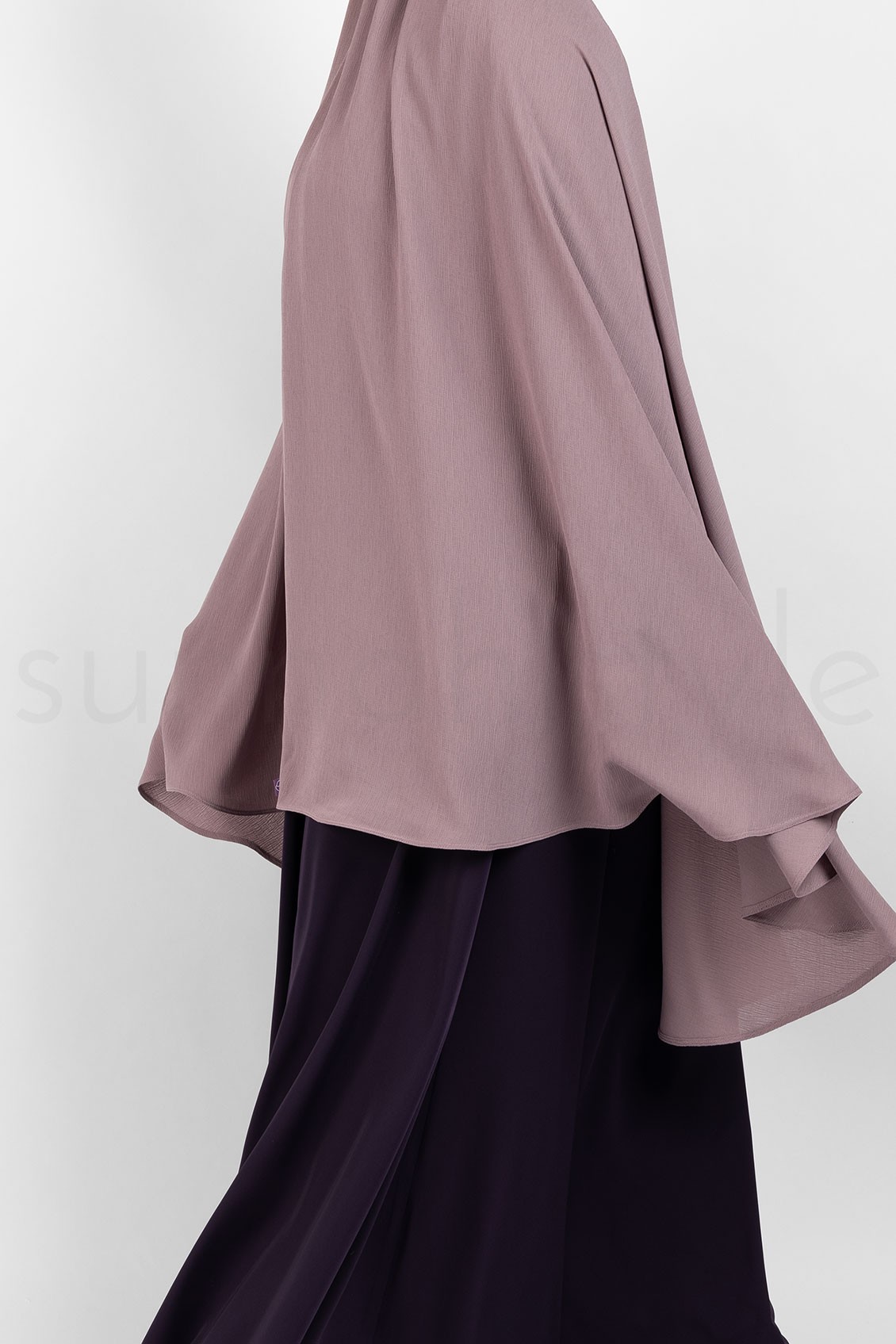 Sunnah Style Brushed Tie-Back Khimar Elderberry